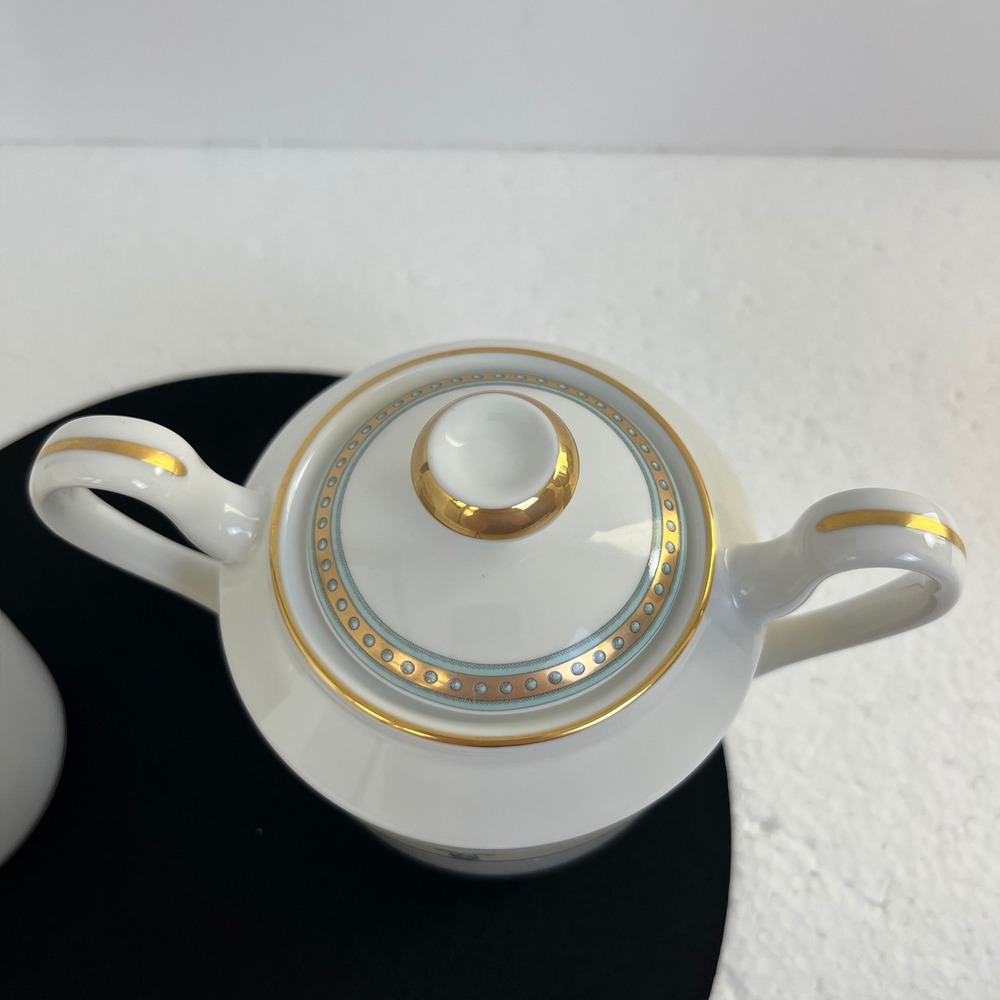 Vtg‎ Christian Dior Trianon Creamer & Sugar Bowl Set La Collection Gold Trim - Picture 7 of 11